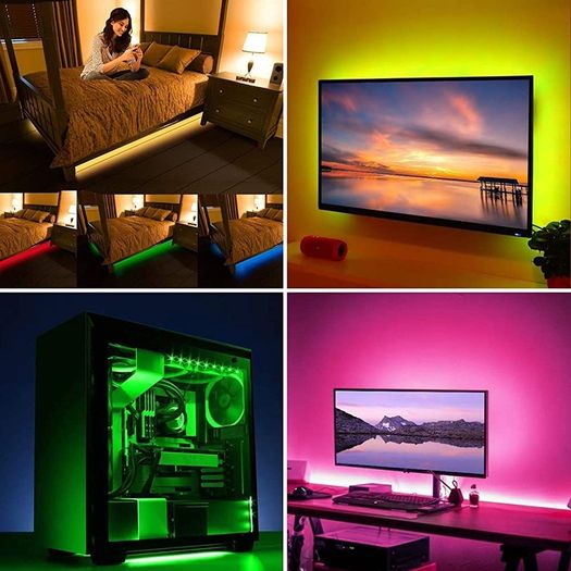 USB Led Strip Lights, Strong Self Adhesive Strip Lights, RGB 16 Colors Changing, 24Keys Remote Control, DIY (FREE SHIPPING)