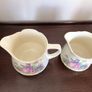 Vintage Edwardian Lady in flower garden set of three graduating  water jugs Image 3