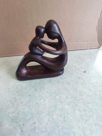 Abstract ceramic mother and child figurine