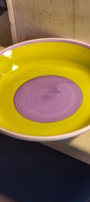 Large Bowl 31 Cm.wide And 6 Cm. High C.b.a.r. Made In Italy Dipinto & Mano Dish Wsher Proof