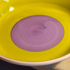 Large Bowl 31 Cm.wide And 6 Cm. High C.b.a.r. Made In Italy Dipinto & Mano Dish Wsher Proof