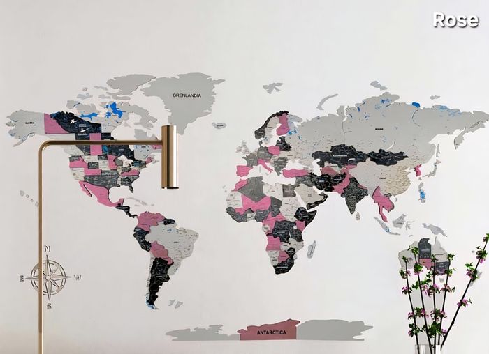 3D Premium Wooden World Map with Country Borders Country Names Capital Names US and Canada Borders and Names World Biggest City Names World Biggest Rivers World Biggest lakes World Main Roads 3D Map Effect