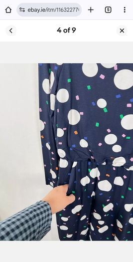 Phase wight ruched navy jersey with geometric print and pockets