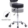 Rolling Stool with Mid Back Height Adjustable Office Computer Home Drafting Swivel Task Chair with Wheels (Black) Image 4