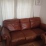 3 seater brown leather sofa Image 5