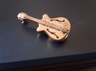 Rare Gold Guitar Brooch by Georg Jensen 9ct hm