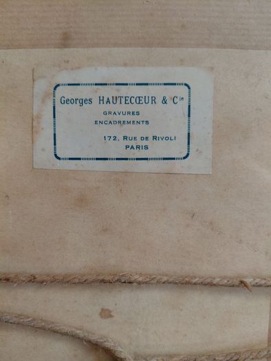 Antique French Shadow boxed dressed print handcrafted