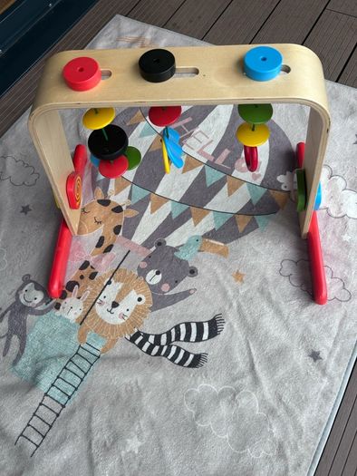 IKEA LEKA baby gym, birch plywood/multicolour, 43 cm height, 59 cm width, activity toys for babies