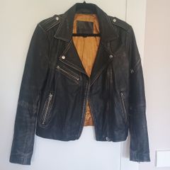 Goosecraft Women's Genuine Leather Biker Jacket - Size EU L - Good Condition