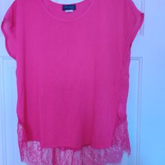 Creation L pink top with lace size UK12 EU40 Perfect condition Postage included