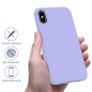 Liquid Silicone Case For iPhone X / XS Luxury Thin Soft Phone Cover New Lilac Purple - FHT4IPXLK Image 5