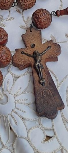 VICTORIAN HUGE Rosewood Rosary Beads
