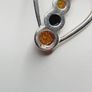 Sterling silver 925 heart pendant with multicolor amber stones and ball chain Image 4