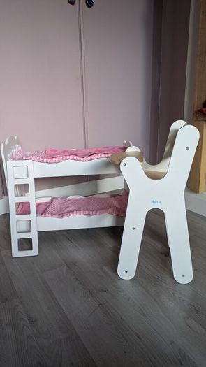 doll bunk bed and high chair