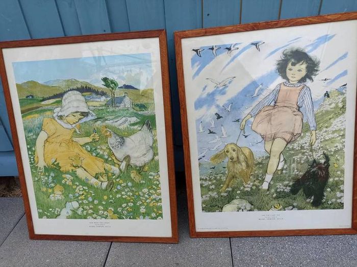 2 X Vintage Muriel Dawson Nursery Prints