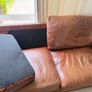 2 x Brown Leather 2-Seater Sofas Image 2