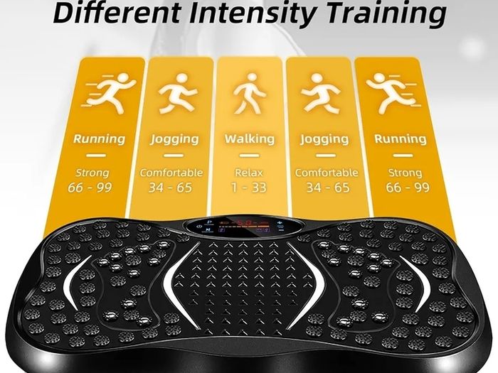 Vibration Plate Exercise Machine, Vibration Fitness Trainer with Bluetooth Speaker, 5 Program Modes, 2 Resistance Bands, Home Exercise Equipment for Fitness Body Toning
