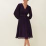 Phase Eight Pleated Dress in Aubergine Size UK12 Image 5