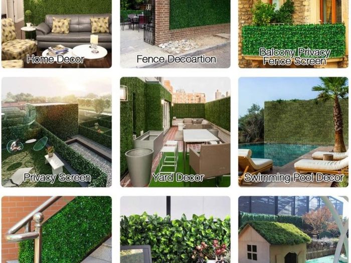 Artificial Grass Wall, 6pcs Plant Wall Panels, Boxwood Greenery Hedges, Privacy Backdrop Fence Screening, Home Garden Outdoor Wall Decoration 50 x 50cm (FREE POSTAGE)