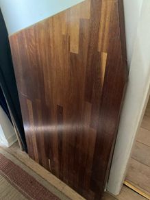 Solid wood worktop section