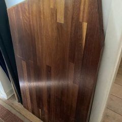 Solid wood worktop section