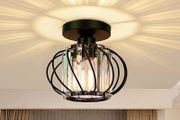 HOME Modern Crystal Ceiling Light Fixture- Industrial Mini Semi Flush Mount Ceiling Lighting LED Crystal Chandeliers Fitting for Kitchen Hallway Dining Rooms Living Room (FREE SHIPPING)