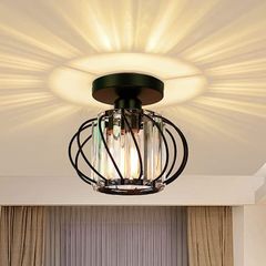 HOME Modern Crystal Ceiling Light Fixture- Industrial Mini Semi Flush Mount Ceiling Lighting LED Crystal Chandeliers Fitting for Kitchen Hallway Dining Rooms Living Room (FREE SHIPPING)