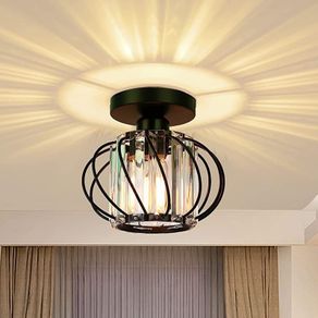 HOME Modern Crystal Ceiling Light Fixture- Industrial Mini Semi Flush Mount Ceiling Lighting LED Crystal Chandeliers Fitting for Kitchen Hallway Dining Rooms Living Room (FREE SHIPPING)