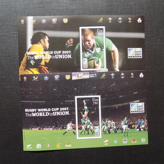 Ireland 2007.Two Miniature Stamp Sheets.Rugby World Cup.MNH.