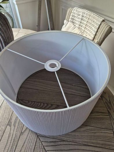 16" Grey Ribbed lampshade