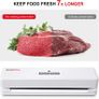 Vacuum Food Sealer, Automatic Food Sealer Machine for Dry and Moist Food Fresh Preservation, 2-in-1 Functions with Vacuum and Seal, with Vacuum Roll Bags and Cutter Image 6