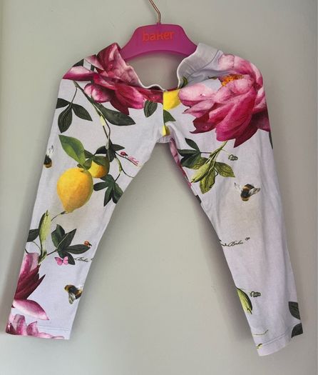 Ted Baker baby Girls white top with butterfly and floral detail at the back & matching leggings Age 18-24 months EUC