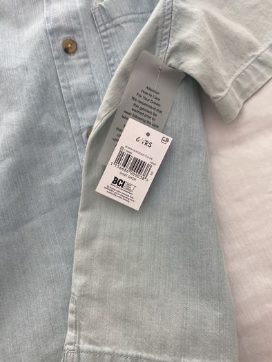 boys shirt blue light denim . New