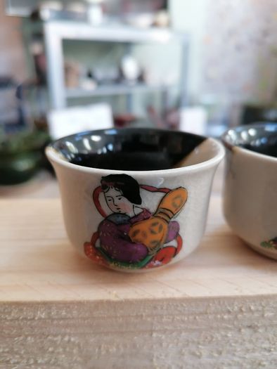 Vintage set of 5 Sake drinking vessels