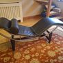 Black leather chaise longue Image 4