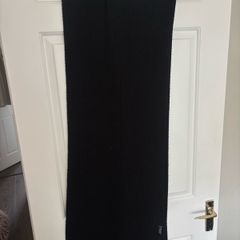 Zara long black ribbed knit scarf