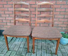 Lovely Pair Of Mid Century Vintage Gplan Chairs Film Prop