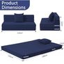 Folding Mattress Double, Corduroy Fold Out Sofa Bed, Grey  High Density Foam Foldable Futon Mattress, Portable Floor Guest Sofa Bed for Sleeping, Travel, 13cm thick, 190x135cm Image 3