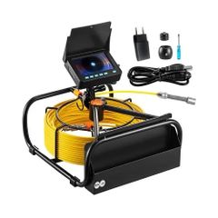 Sewer Camera, 164 ft/50 m, 4.3-inch Drain Inspection Camera with Lights- 6 Adjustable LED, 16GB Card, 3X Zoom & 8500mAh High-Capacity Battery