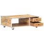 Coffee Table 89x59x33 cm Solid Rough Mango Wood Image 3