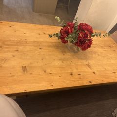 Wooden dining table and bench.                                             SOFA NOT INCLUDED!!!!!!!!