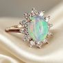 Diamond Ethiopian Opal & Lab-Grown Diamond Ring Image 2