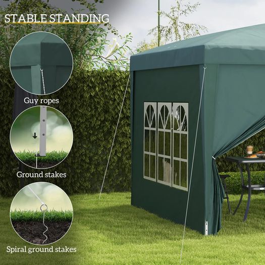 3x3m pop up gazebo with 4 side walls