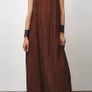 Reduced Zara Boho Rust Ramie & Cotton Crinkle Long Dress  Size XL UK 14 Image 2