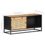 TV Cabinet 90x30x40 cm Rough Mango Wood and Natural Cane Image 3