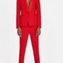 Fab Zara Bloggers Insta Famous Red Tuxedo Suit Co Ord Blazer and Trousers Image 8
