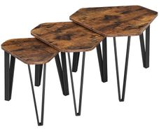 Rustic Wooden 3 Piece Nest of Tables (FREE POSTAGE)