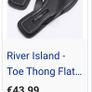 River Island leather toe thong flat sandal in blac size 40 EU 7 UK Image 8