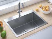 Handmade Kitchen Sink with Faucet Hole Stainless Steel