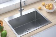 Handmade Kitchen Sink with Faucet Hole Stainless Steel